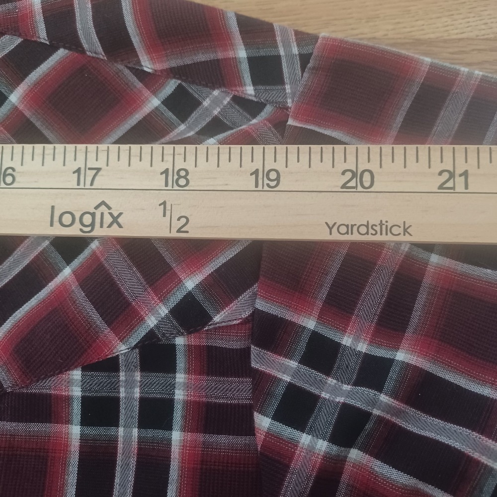 Ely Cattleman Men's Western Maroon Plaid Pearl Snap Cowboy Shirt Size XL - Picture 6 of 10
